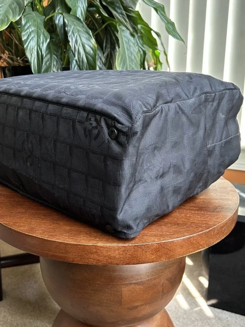 CHANEL Nylon Medium Travel Tote, Black
